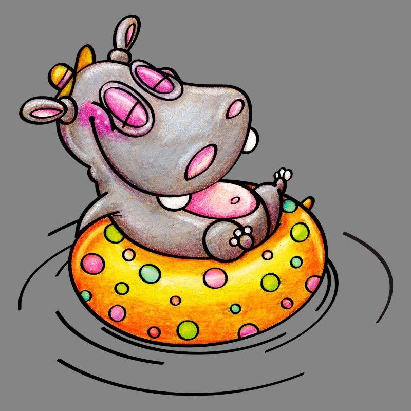 hippo with float