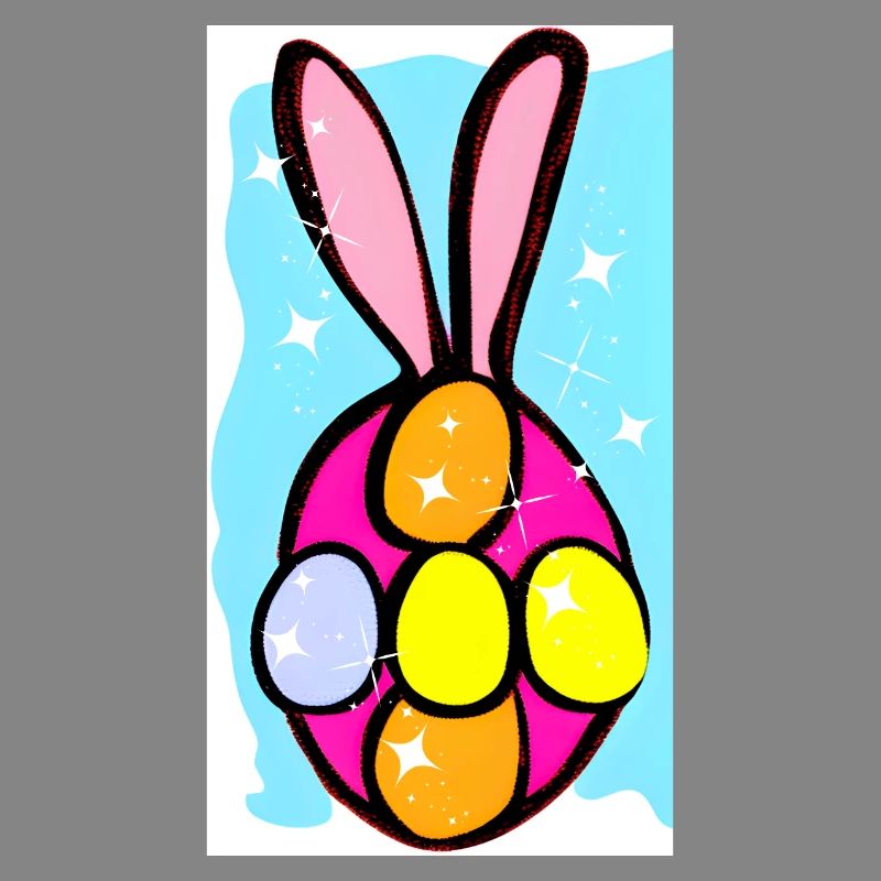 Colorful Easter Bunny Eggs Illustration