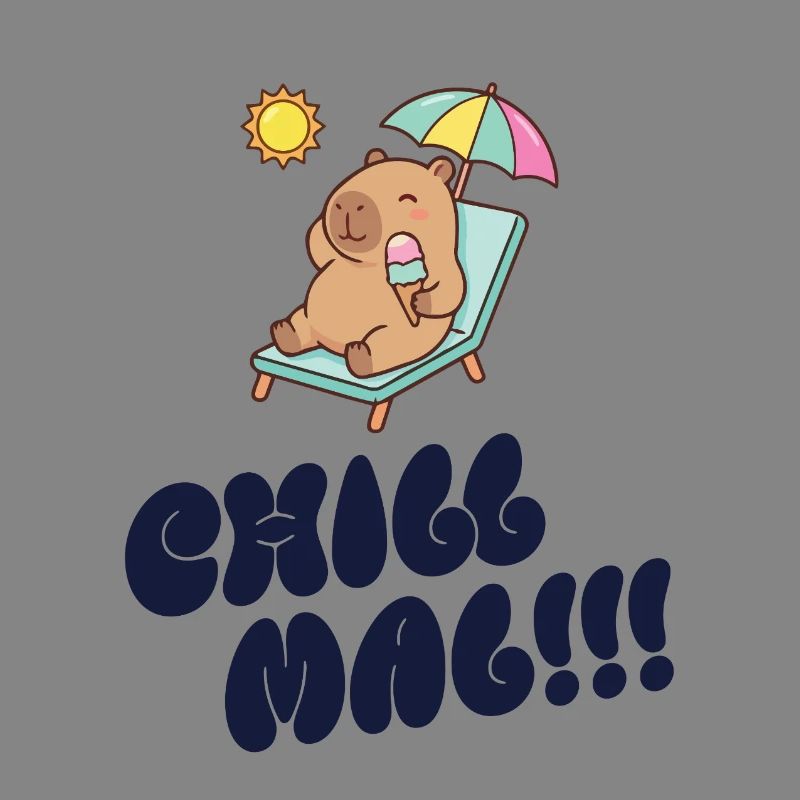Sonnenbär am Strand mit Eis