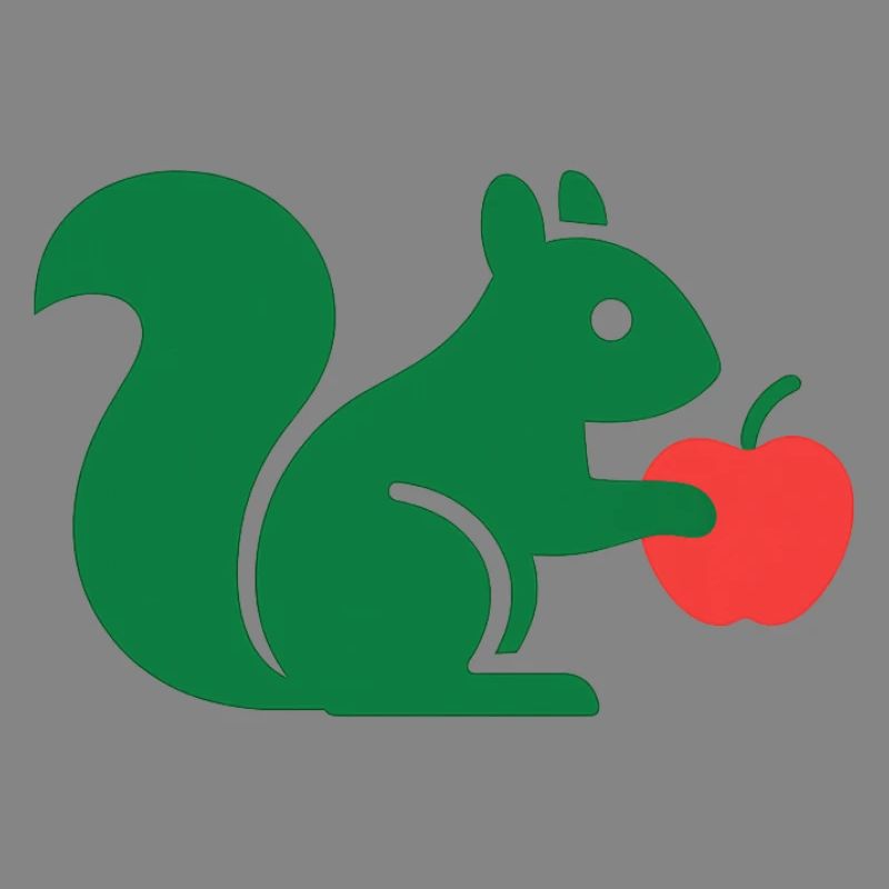 Green Squirrel with Apple