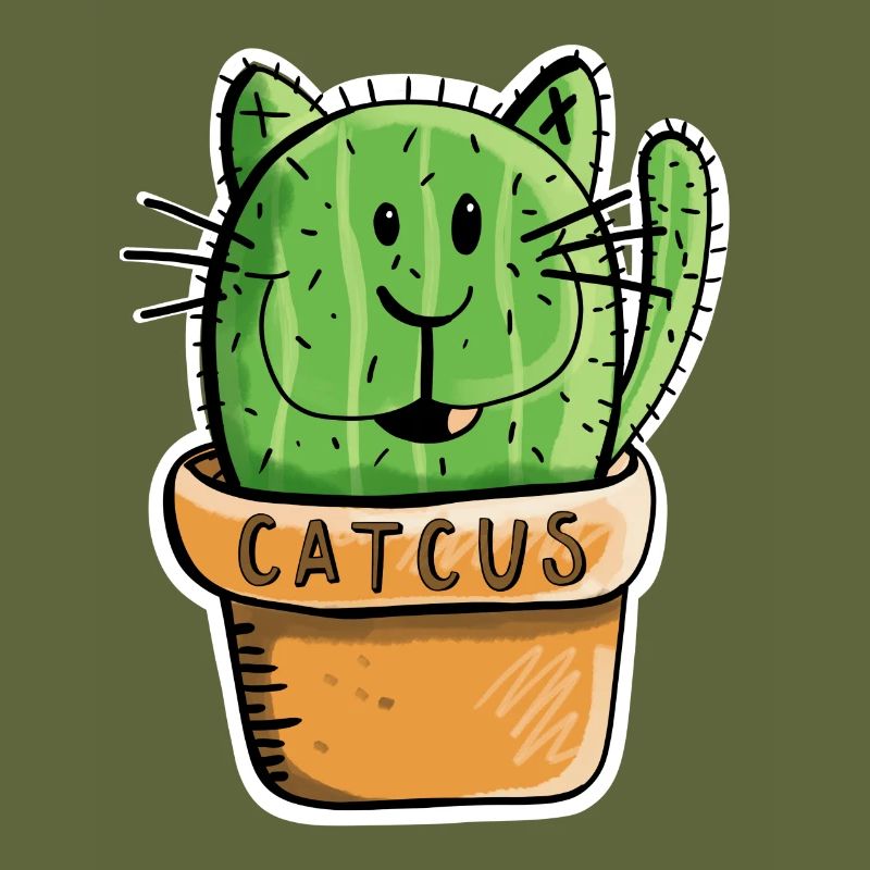 Catcus Cactus Cat - Cats - Cacti - Comic - Fun