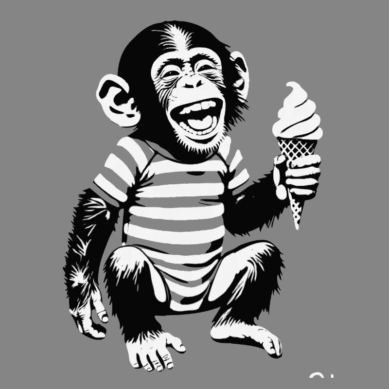 Verspielter Affe mit Eiscreme-Design