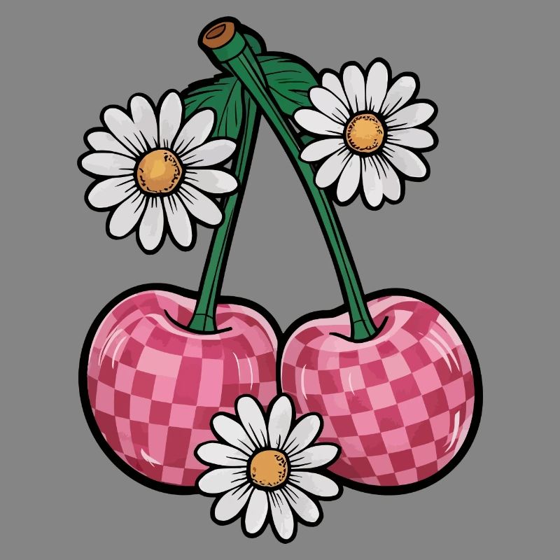 Charmante Kirsche und Gänseblümchen