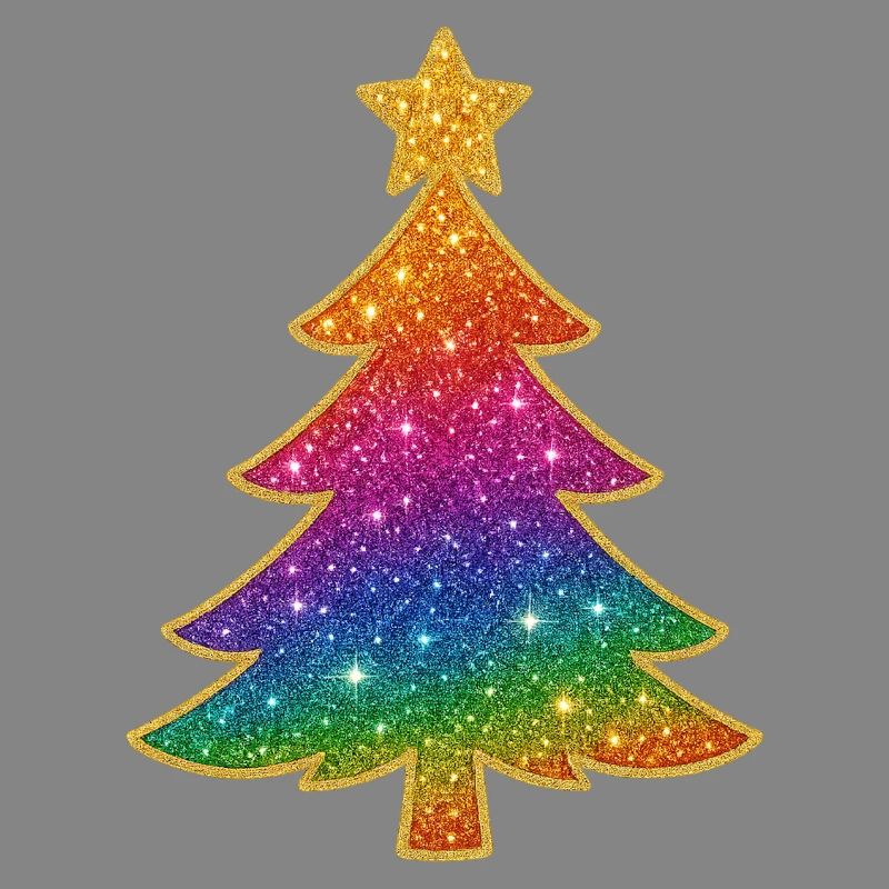 Rainbow Glitter Christmas Tree