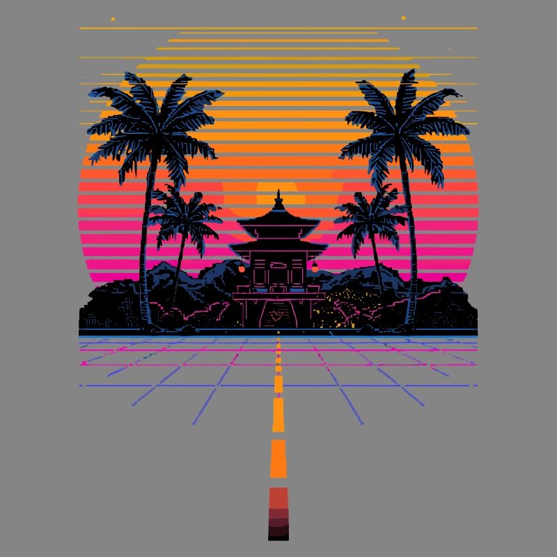 Design esthétique Vaporwave Synthwave Retro Pixel