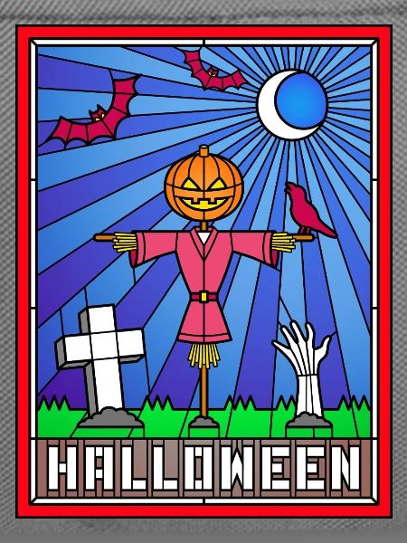 Halloween-Szene Buntglaskunst