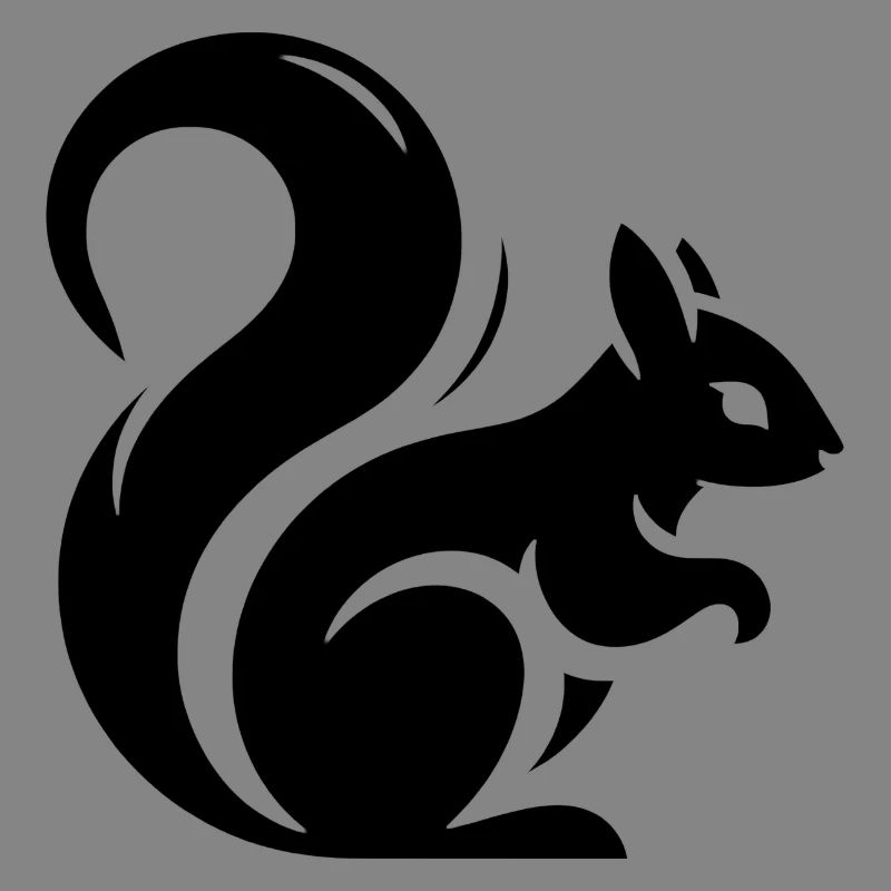Minimalist Squirrel Silhouette