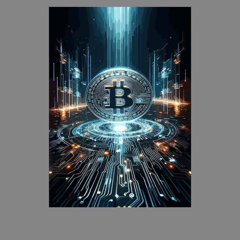 Futuristic Bitcoin Digital Artwork