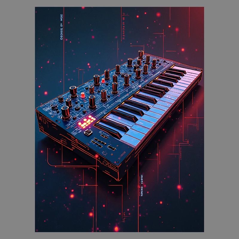 Futuristic Synthwave Music Console