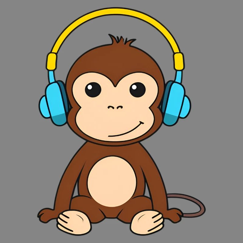 Singe mignon avec conception de casque