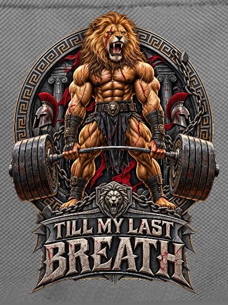 Löwe Gewichtheben Training Spruch