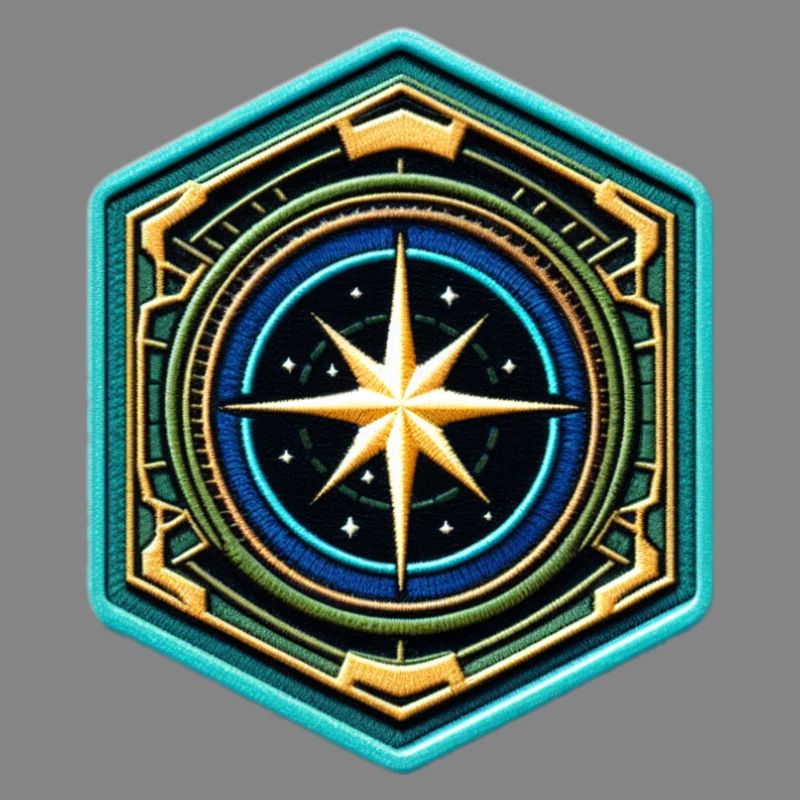Kartenstern Kompass Patch