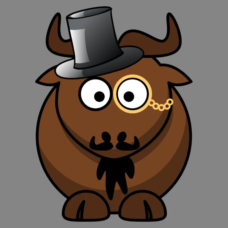 Büffelkarikatur mit Monokel