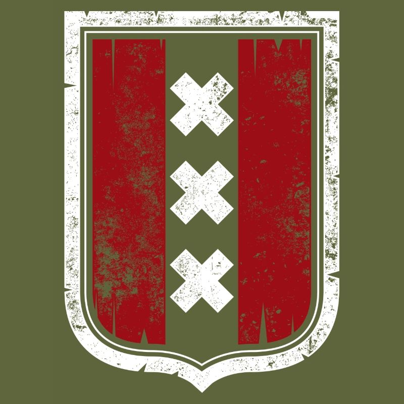 Red Shield Crest with White Xs