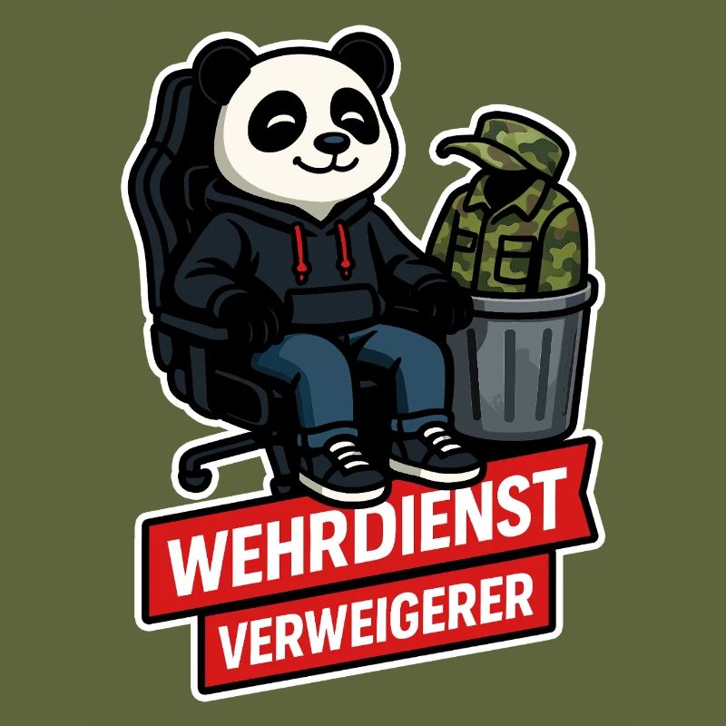Refuse Military Service Panda Peace Design