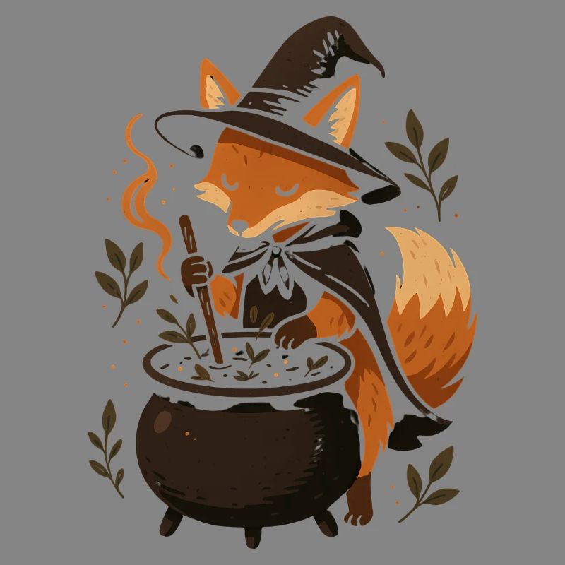 Magical Fox Witch Halloween Design