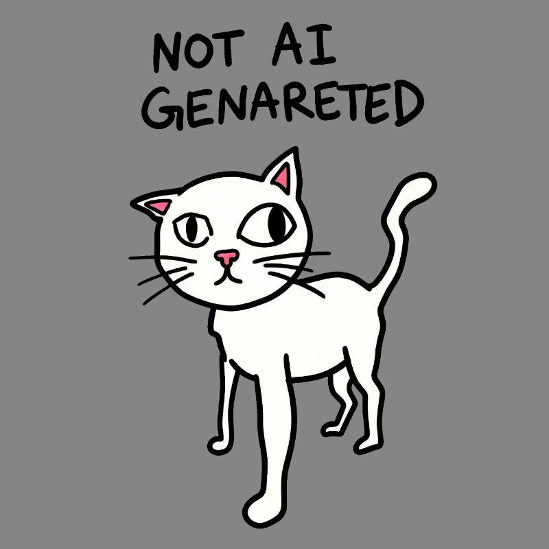 Not AI Generated - Weird Cat Meme - AI satire