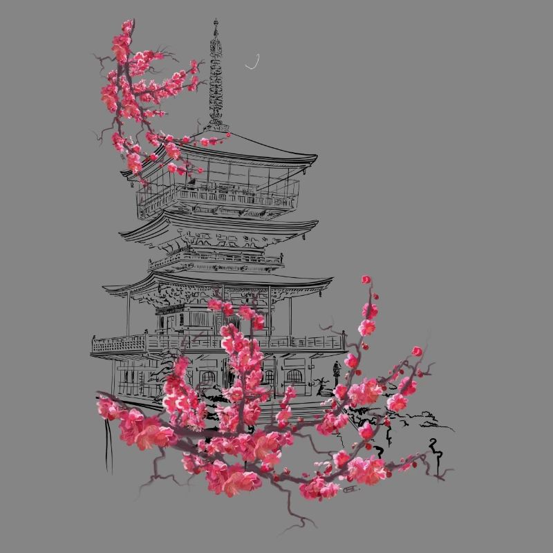 Pagode und Sakura