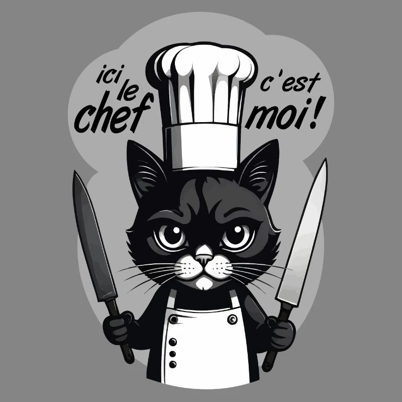 I'm the chef here! Cat Humor Chef Kitchen