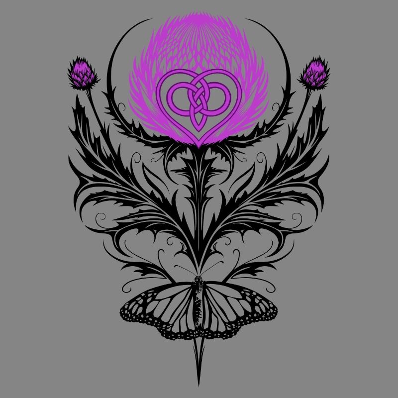 Thistle with butterfly mother knot
