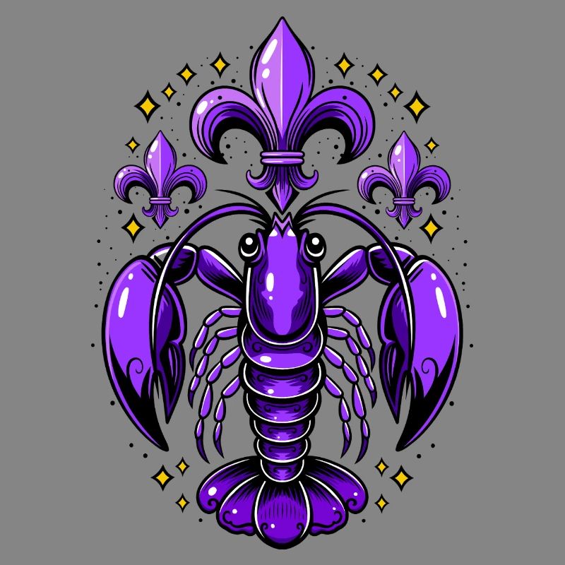 Mardi Gras Languste mit Fleur-de-Lis Design