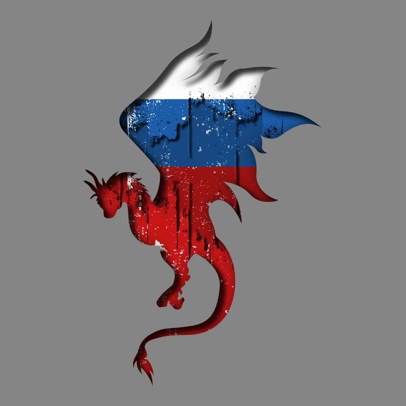 Drapeau de la Russie - Russie - Silhouette de dragon