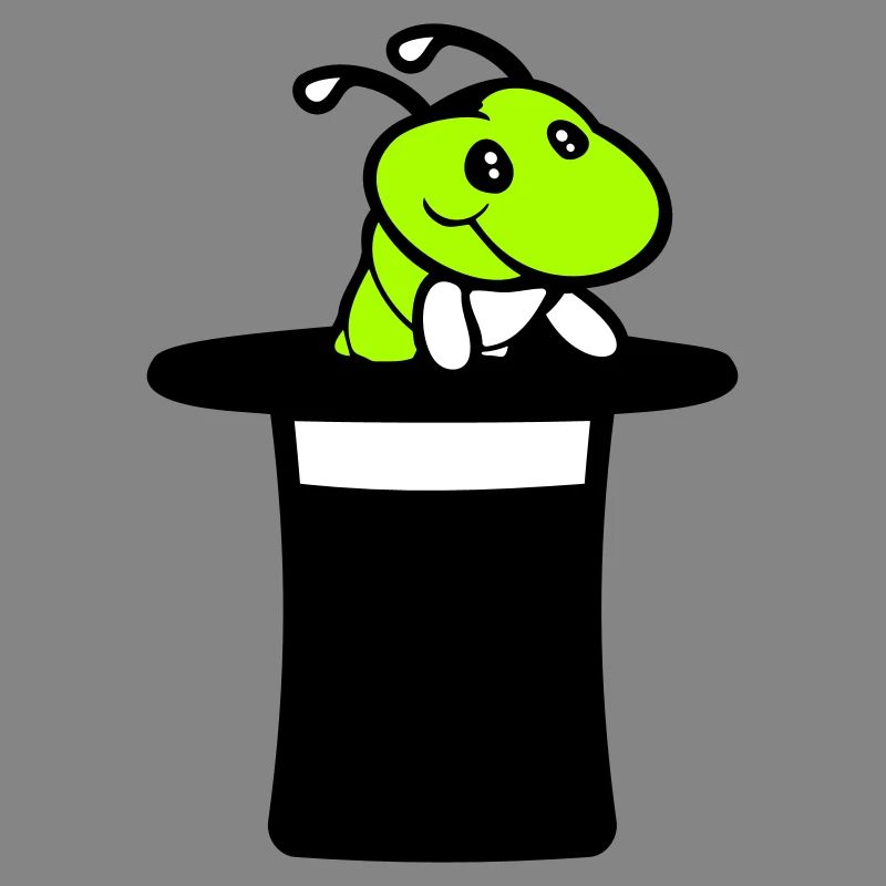 Caterpillar Top Hat Magician Wizard Magic Trick Cute