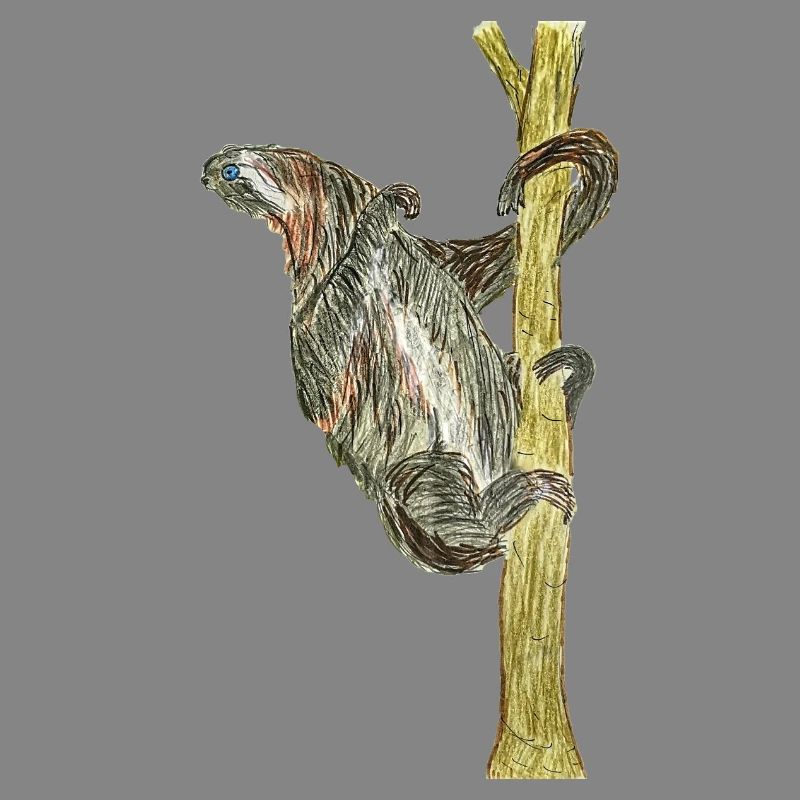 Monkey artwork on tree