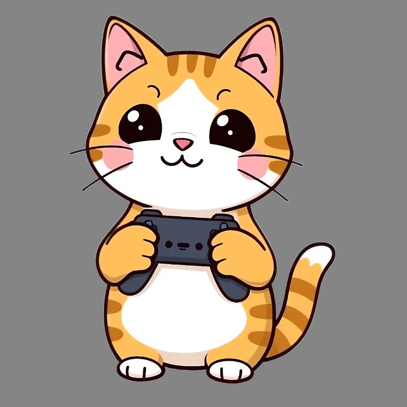 Gaming Katze mit Controller