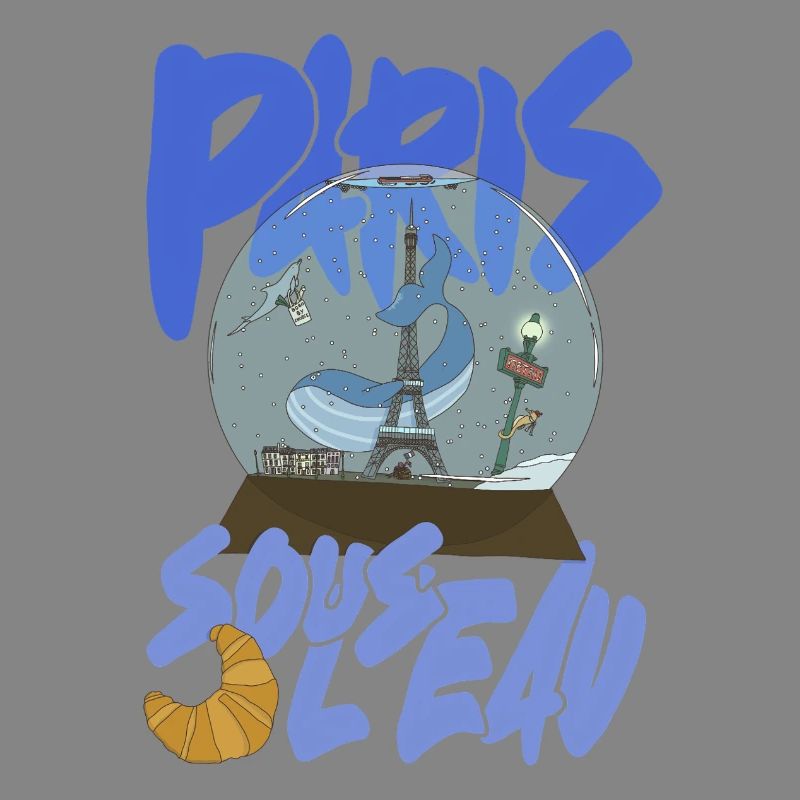 Paris Snowglobe Blue - Eiffel icon