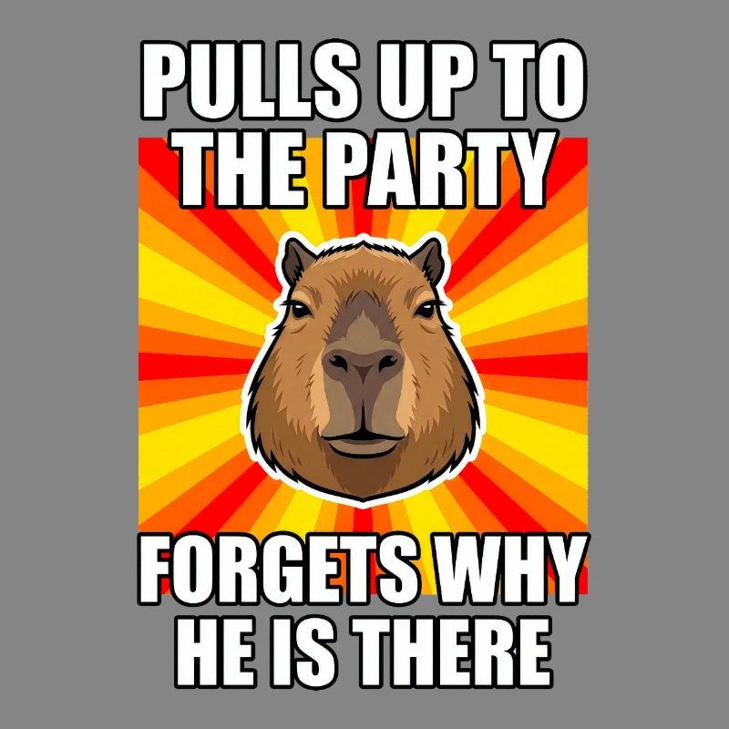 Capybara Party Meme - Socially Awkward