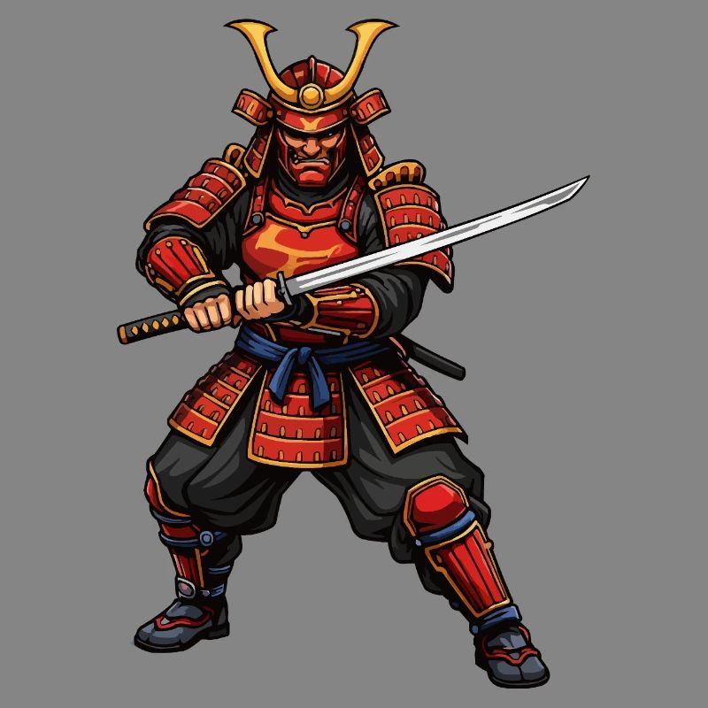 Samurai Warrior in Red