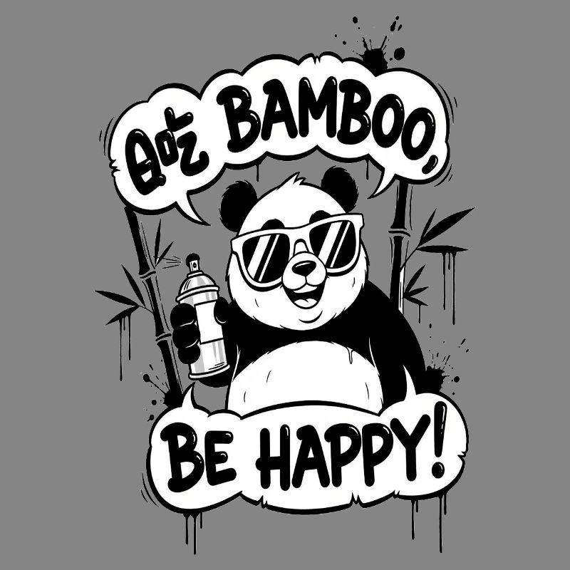 Panda Graffiti Sei glücklich