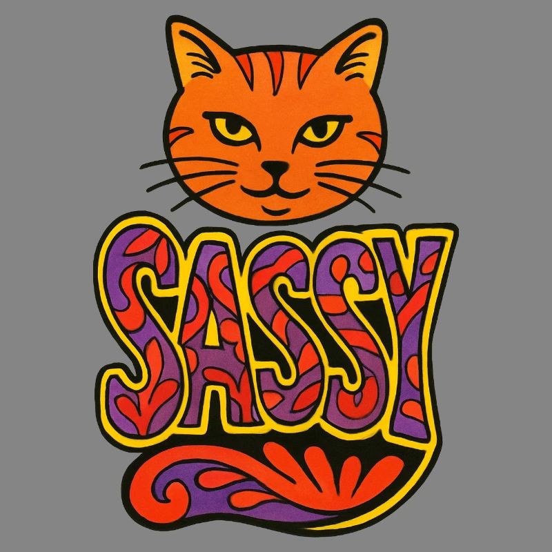Sassy Cat Psychedelic Script