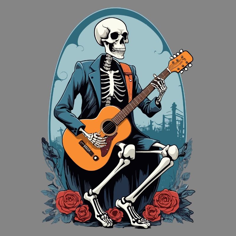 Skeleton Playing Guitar
