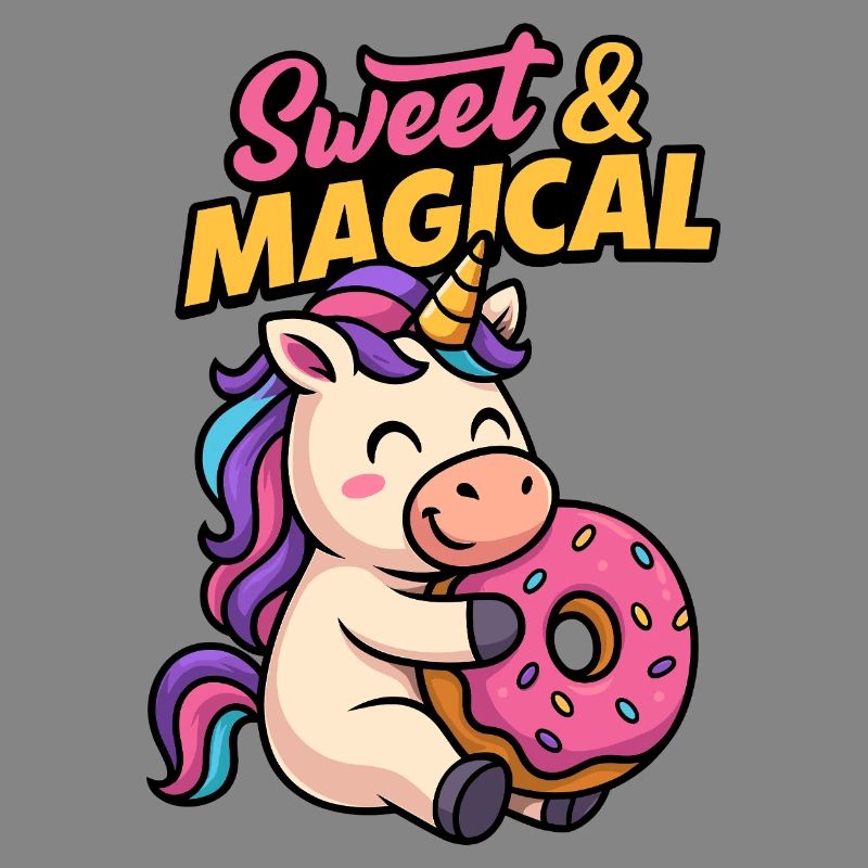 Süßes Einhorn mit Donut