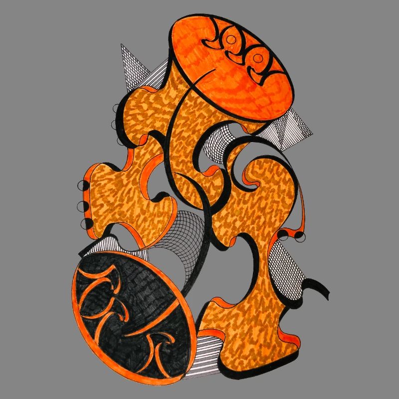 Orange Abstract Shape Art