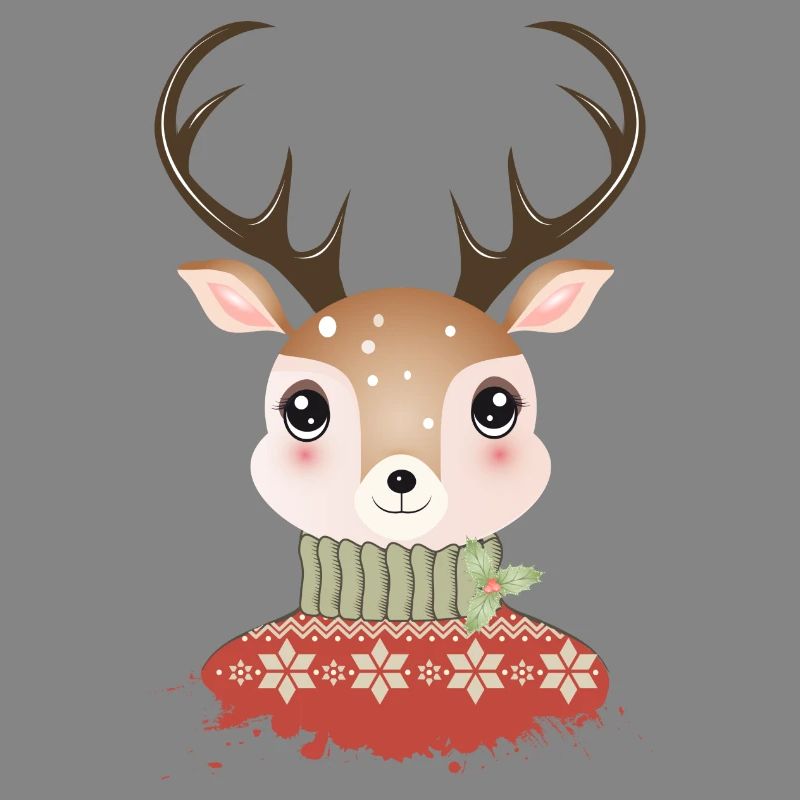 niedlicher schicker Hirsch mit Weihnachtspullover