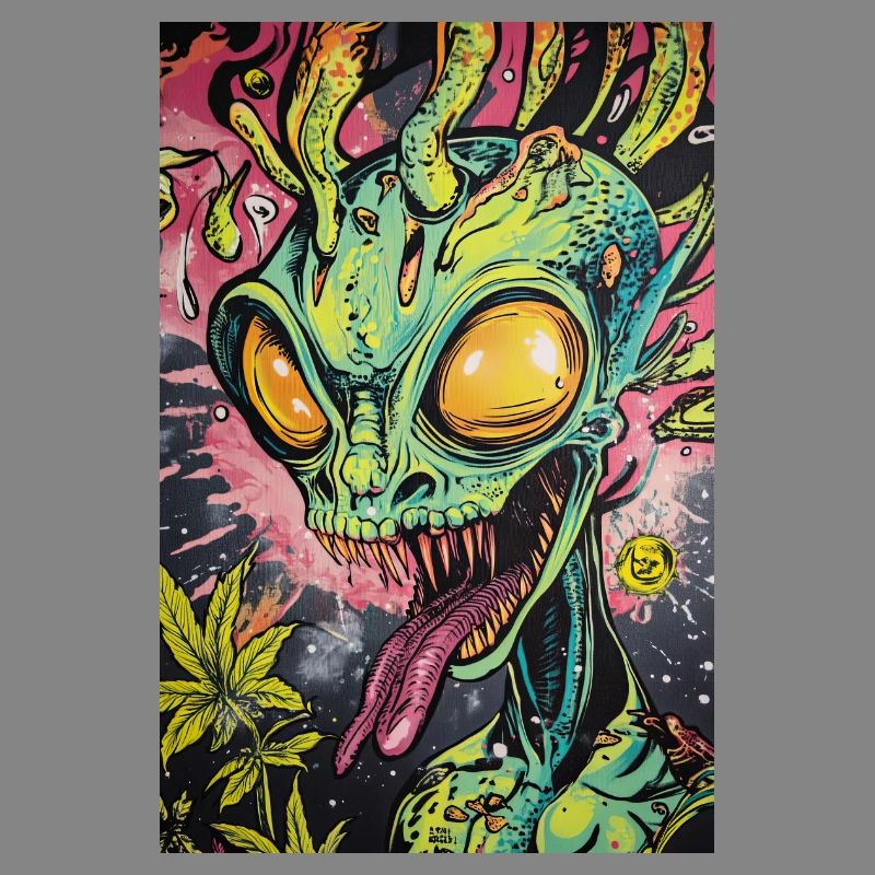 Psychedelic Alien Neon Graffiti