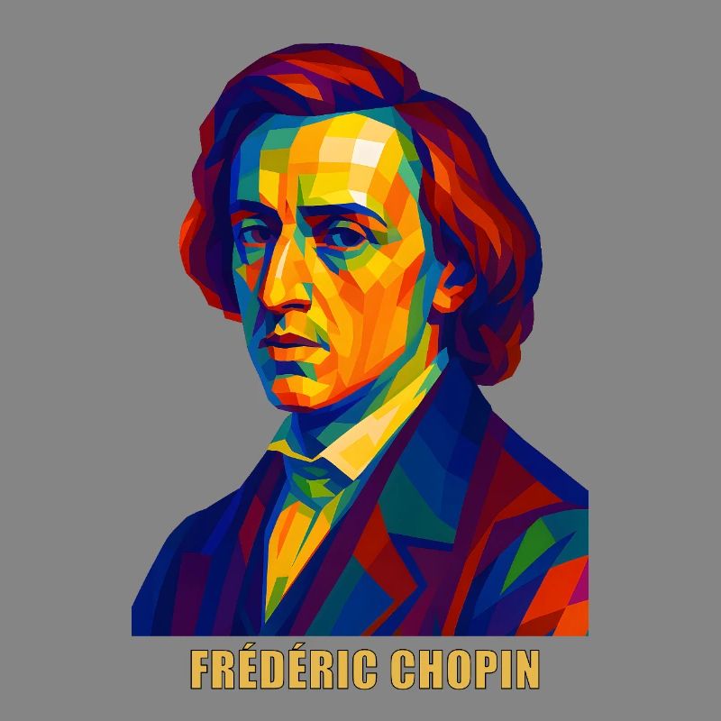 WPAP Polygon Portrait Frédéric Chopin Compositeur