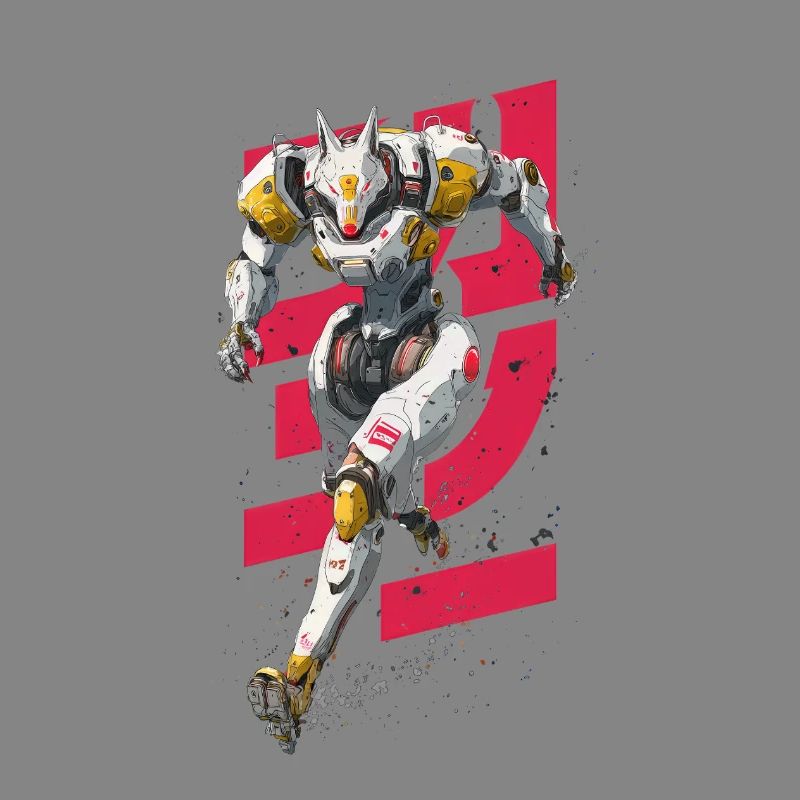 Futuristic Wolf Fighting Robot