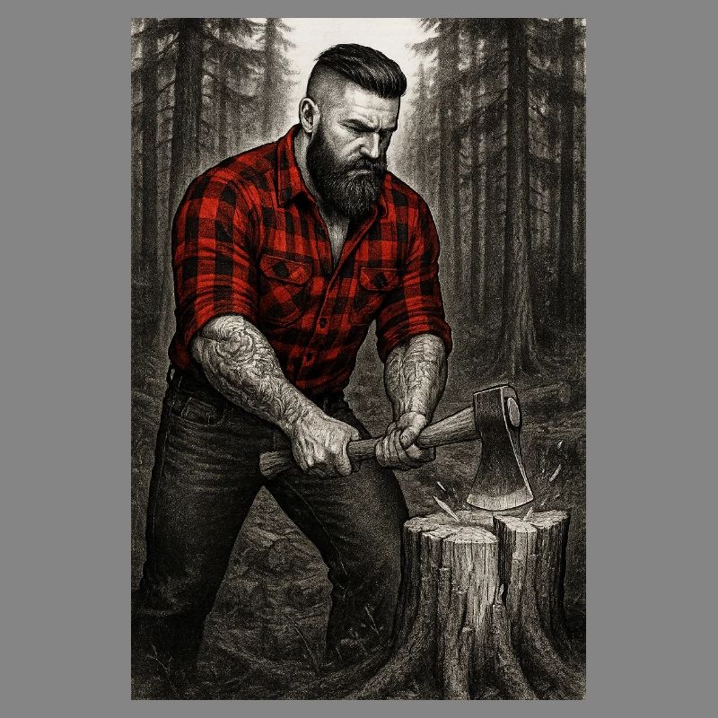 Lumberjack in the forest