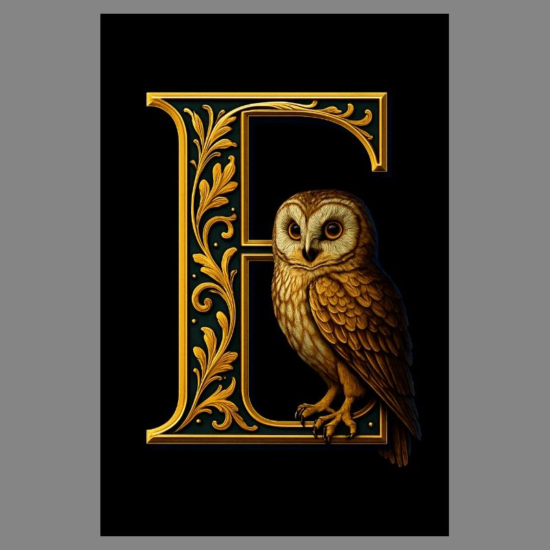 E - Magisches Ornament mit Eule