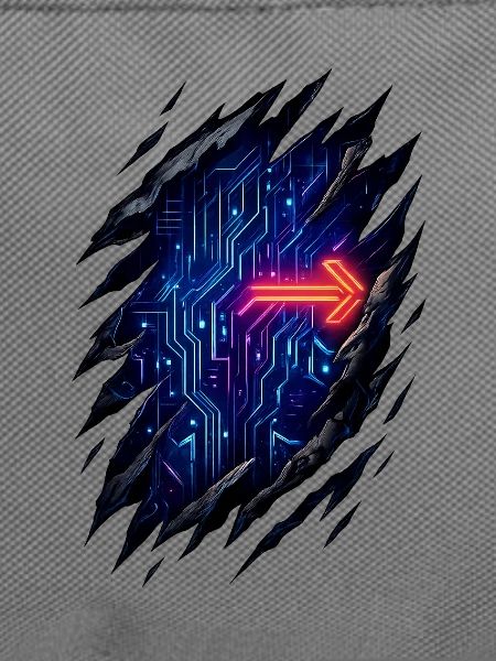 Futuristischer Rundweg mit Neonpfeil
