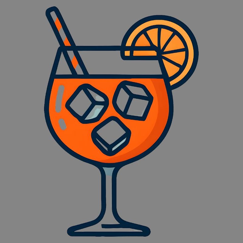 Orange Spritz Glas mit Eis