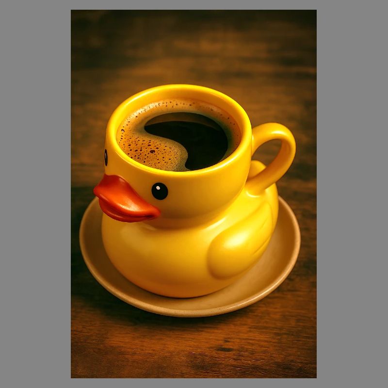 Bath duck as a coffee cup