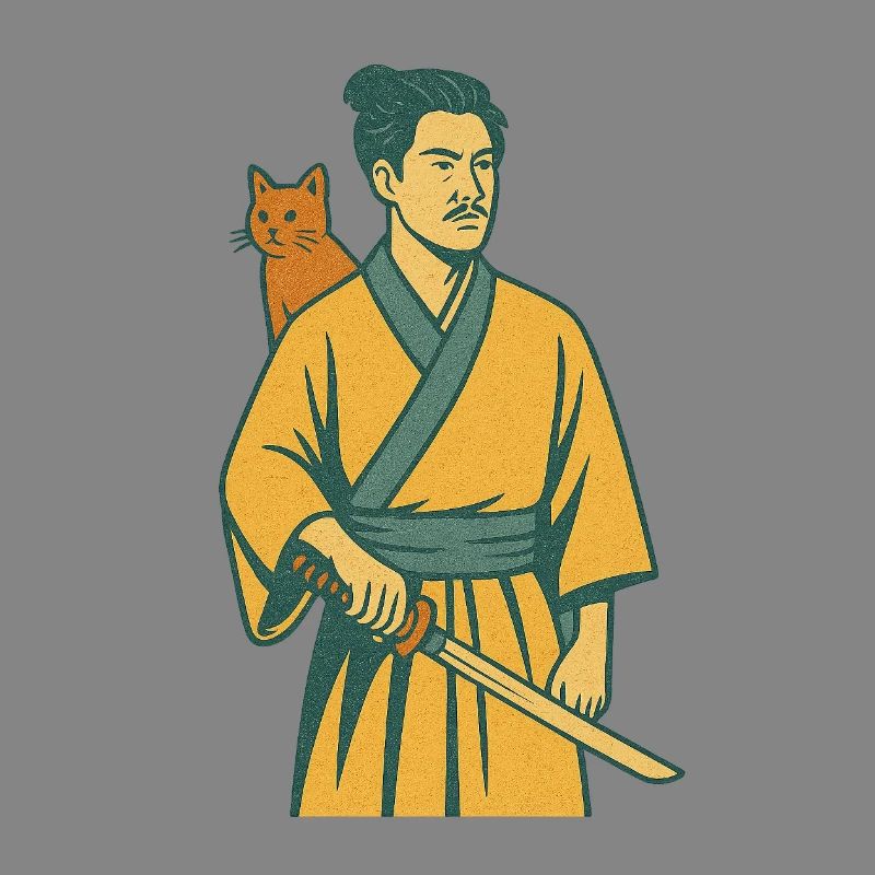 Samurai with Cat