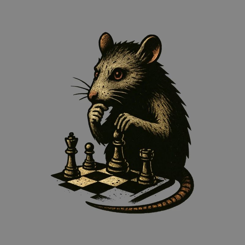 Rat as Chess Master Vintage
