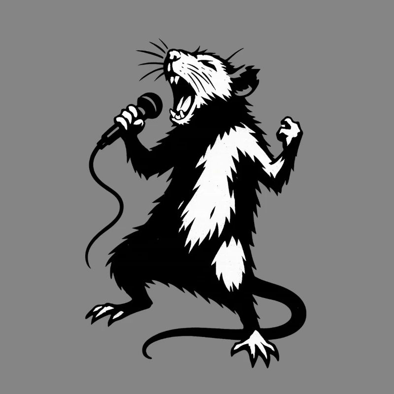 Ratten-Sänger mit Mikrofon