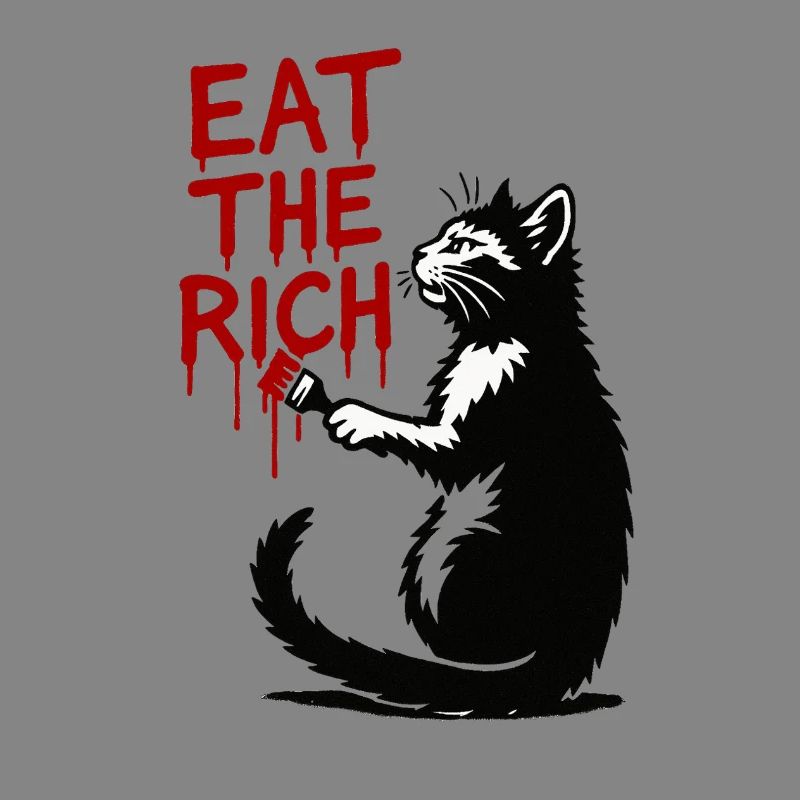 Black Cat Red Drop Text